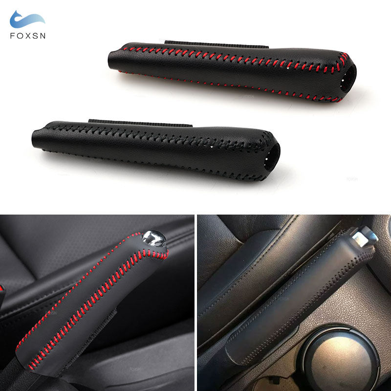Leather Cleaner Interior - ปลอกหุ้มเบรกมือแบบสากลสำหรับตกแต่งรถยนต์ วัสดุหนังไมโครไฟเบอร์สีดำ สำหรับตกแต่งภายในรถยนต์